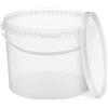 BenBow Secchio con coperchio 10 litri trasparente 10x 10 litri - sicuro per gli alimenti, stabile, ermetico - contenitore di plastica, con manico - vuoto