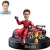 CHFUDN Supporto Fotografico in Acrilico Personalizzato Stile Cartoon, Decorazione da Scrivania con Effetto 2D, Regalo Personalizzato per Compleanno e Natale, Ideale per Ufficio e Studio (Pilota da Corsa)