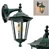 HOFSTEIN Lampada da parete per esterni Loria, lampada da parete per esterni, in metallo/vetro, colore nero/verde/trasparente, lampada da parete in stile retrò/vintage/rustico, E27, IP44, ingresso