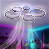 KVOYYIRA RGB Ventilatore da Soffitto con Luce Dimmerabile E Telecomando App, Lampadario con Ventilatore Silenzioso Reversibile, Plafoniera con Ventilatore 6 velocità Timer per Camera da Letto, Nero
