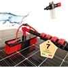 CleanFastX Italia | Kit Pulizia Pannelli Fotovoltaici | Estensibile 7 Metri | Idrospazzola ALINEAR per Lavaggio Tapparelle Vetrate Camper Auto Barca Pannelli Solari | Dispenser di Sapone Integrato
