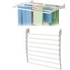 Innotic Stendino da parete, Stendibiancheria richiudibile 8 barre Acciaio, Stendino a muro pieghevole per bagno lavanderia, Interno o Esterno, Salvaspazio, Carico 30 kg, Bianco, 60cm
