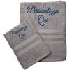 Cieffepi Home Collections SOLO MIO BASIC Set Asciugamani Viso + Ospite Personalizzato in spugna di puro cotone (Tortora)