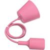 DOBO® E27 portalampada pendente soffitto porta luce sospensione Lampada Silicone tela (Rosa)