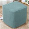 AQIGR Copripoggiapiedi Elastico Quadrato 50 50 Estensibile Copri-Pouf,Fodera in Ottomano Elasticizzato, Copertura per Sgabello Quadrato Copertura Dell'Ottomano,Protezione per Fondo Elastico