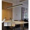 WJYCYN Lampada a LED a sospensione moderna dimmerabile con telecomando Design lineare Pendenti da tavolo e luci a sospensione Altezza regolabile per la sala da pranzo Lampadari da ufficio (L100cm, Nero)