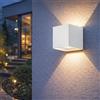 Planetitaly Applique LED cubo da esterno, Impermeabile IP65, Potenza 22W LED, Flusso luminoso 2000 lumen, Fascio di luce regolabile, Ideale per illuminare il balcone, muro, parete esterna, Hotel (Bianco, 3000K)