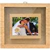 NIRALIS Rito della sabbia matrimonio cornice cerimonia rovere chiaro con pannello frontale trasparente, spazio foto 10x15, chiusura magnetica e ricordo nuziale decorativo - 24x26x5 cm senza sabbia