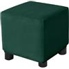 uyeoco Velluto Copri Pouf Quadrato Elasticizzato Copri Poggiapiedi Quadrato Pieghevole Copertura Dell'Ottomano con Fondo Elastico Sofa Protettore per Soggiorno (Color : #24, Size : 40x40 cm)
