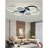 QYSMGS Illuminazione a Soffitto a Led Lampade a Soffitto Rettangolari Moderne Per Il Soggiorno Dimmerabile Con Telecomando Contro Plafoniera ad Incasso per Il Soggiorno Camera da Letto Parlour (anelli 90cm)
