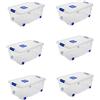 Acan Tradineur - Confezione da 6 scatole portaoggetti in plastica - Contenitore per giocattoli, libri, vestiti, coperte, n° 3 - 25,5 x 58,5 x 39,5 cm - 36 litri