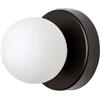 Jatwefiv Applique da Parete Interno Plafoniera da Parete Camera Moderno 12cm Lampade da Muro Creative Palla di Vetro per Camera da Letto Soggiorno Bagno,Nero