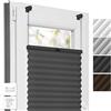 Estika Tenda plissettata senza forare - 50 x 50 cm - Antracite - per interni, per finestre, tessuto semi-trasparente, fissaggio a morsetto (Klemmfix), protezione solare