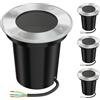 ledscom.de 4 pz. luce da incasso a terra BOLI per esterni, IP67, acciaio inox, rotonda, 108mm Ø, 1x GU10 max. 15W