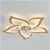 YUNZI Forma Di Fiore Ventilatore Da Soffitto Con Luce E Telecomando Dimmerabile Con Timer DC Motore Silenzioso Reversibile Lampadari Con Ventilatore Design Per Camera Da Letto Soggiorno-Yellow wood grain