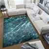 TAPISO Toscana Tappeto Soggiorno Antiscivolo Lavabile Pelo Corto Stampato Design Moderno Elegante Motivo Astratto Marmo tonalità Verde Scuro Salotto Sala Camera 200 x 300 cm