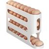 Generico Organizzatore di uova - Porta | Rack stoccaggio inclinati a 4 livelli con grande capacità, vassoio per bracconiere uova, scatole multifunzionali ristoranti