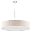 Olux ILLUMINAZIONE - Lampadario Soggiorno Moderno in Tessuto, Lampadario a Sospensione Ideale per Salotto e ogni stanza della Casa, Perfetto per Led, Made in Italy(Mod.Roary Slim- Tortora chiaro-70cm)