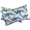 Dalila Casa Coppie Federe con Bottoni Vari Disegni 100% Cotone Made in Italy Geometrico Blu Mis. 50x80 cm