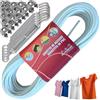 parpyon® Filo per stendere il bucato da esterno 100MT x d.4,5mm Resistente filo stendibiancheria per esterno Made in Italy Cavetto in Acciaio rivestito (Filo+Kit, 100MT)