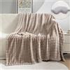 TOPCHANCES Coperta Plaid Pile Divano 160x200cm,450g/M² Tessuto A Singolo Strato Super Morbida In Pelliccia Sintetica Di Coniglio Coperta Riscaldante Per Camera Da Letto,Ufficio E Divano,Marrone