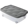 PALUPLUS Contenitore Multiuso Basso con Ruote e Coperchio ANTRACITE, misura 60x40x18,5 cm e Capacità 24 Lt, Porta biancheria Trasparente, Organizer box salvaspazio per Scarpe, Vestiti - 633F-1,65