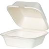 BIOZOYG Scatola Hamburger Biologica Monouso Ciotola di Canna da Zucchero biodegradabile I Contenitori con Coperchio Pieghevole Vaschette Bagassa compostabili 500 ml 14,3x15 cm I 500 pezzi bianco