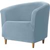 JHLD Velluto Copripoltrona Chesterfield, Morbido Copripoltrona Club Elasticizzato Tub Chair Copripoltrona Fodera Per Divano Per Soggiorno Camera Da Letto-Azzurro-Tub Chair