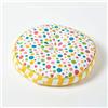 HOMESCAPES Cuscino da pavimento rotondo per bambini, multicolore a pois Ø 43 cm