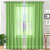 GAIFNAG Tende Termiche Oscuranti 60 x 220 cm Lino Naturale, Sole Antimosche Lavabile Regolabile Tenda Oscurante, Tende Lino con Anelli per Finestra Soggiorno Camera, Verde Tenero