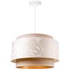 Light Home LH Light-Home Imperia Lampadario a Sospensione - Lampadario per Soggiorno Camera da Letto e Cucina - Lampade a Sospensione in Metallo con Paralume Tela - E27-1 Luce - Beige