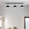 Licht-Erlebnisse Faretto da soffitto in acciaio inox nero bianco cucina sala da pranzo lunghezza 43 cm GU10 3 luci mirate a globo orientabile faretto da soffitto soggiorno NOAH