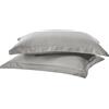 Bonazzi Home, 2 federe per cuscino in raso di puro cotone, misura 50x80cm, 100% MADE IN ITALY (Grigio)