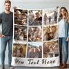 Stepdiy Coperta Personalizzata con Foto 100x130cm | Plaid Personalizzato con 9 Foto e Parole | Regali Personalizzati per Regalo Amica Compleanno