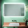SIRHONA Specchio da Bagno con Illuminazione a LED Colori modificabili e luminosità regolabile Specchi da Bagno a Parete con Visualizzazione dell'Ora e Temperatura 100x60cm Specchi LED