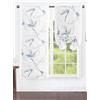 HOME ZEN HOUSEHOLD LINEN HOME ZEN Coppia Tende Trasparenti Floreali, Set 2 Pezzi, 60x150 cm e 60x240 cm, con Passanti, tendine a pacchetto art.ERA (Blu, 60x240 cm)
