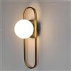 Planetitaly Applique decorativo lampada parete bronzo LED G9 paralume palla bianco opaco luce ingresso camera da letto soggiorno 230V