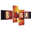 B&D XXL - Quadro 100x49 cm 4 Pezzi - Stampa su Tela Canvas con Struttura - Quadri Componibili Moderni Soggiorno Grandi - Murale Arte Decorazioni da Parete Decori - Astratto 93511