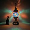 Maimeili Lampada da tavolo in mosaico esotico turco con lampada retro fatta a mano in stile marocchino ombra luci decorative per la camera da letto Natale Halloween Office Art Decor