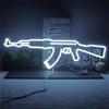 FINOTI AK 47 LED insegna Neon Pistola Luminosa LED Lampada da Sospensione Notturna Sala Giochi Negozio Bar Decorazione Parete Personalizzata Feste alimentata Tramite USB Neon,E