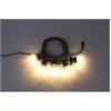 New-Lamps Cordoniera Nera Prolungabile con 5 lampade 3000°K Lunga 5 Metri, 220/24v 4W, Portalampade con Guarnizione per Uso Esterno