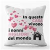 AL PRODUCTION Cuscino Personalizzato Nonno e Nonna 40x40 cm con Fodera e Imbottitura per Divano e Poltrona - Idee Regalo Uomo e Donna per la Festa dei Nonni e Altre Occasioni - Made in Italy