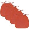 JingNian Cuscini Per Sedie Da Sala Da Pranzo Con Lacci, (set Da 2/4/6) Cuscini Per Sedie Da Cucina Con Cerniera, Cuscino Per Sedile A Ferro Di Cavallo Morbido E Resistente, (Size:Pack of 4,Color:arancione)