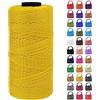 LEREATI Cordino per Borse Uncinetto Filo Macrame 1.5mm x 200m Macrame Corda Colorata, Cordoncino per Borse a Uncinetto, Fai da Te, Arazzo da Parete (Giallo)