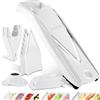 Börner Affettaverdure V5 (Profi Set) - Mandolina Regolabile con 10 Tipi di Taglio - Affettaverdure con Lama a V in Acciaio Inox - Set Tagliaverdure con Dockingstation - Colore: Bianco