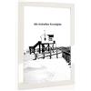 rahmengalerie24 Cornice portafoto bianca lucida con vetro antiriflesso, dimensioni immagine 50 x 70 cm, larghezza listello: 30 mm