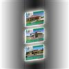 3DScube Espositore a cavetti luminoso monofacciale da vetrina, EVO LED KIT con cartelle luminose in plexiglass formato A3 orizzontale, porta annunci per agenzie immobiliari, studi fotografici (3 Cartelle)