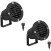 ledscom.de 2x faretto da giardino DUK, griglia per esterni, IP65, spina, nero, 1x GU10 max. 15W