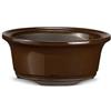 CERTRE - Vaso Bonsai Rotondo in Gres, Modello Rimini, Made in Italy, Colore Cuoio (Smaltato)| Misure esterne diametro 38 cm x altezza 11 cm