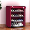 TITA-DONG Scarpiera, Armadio per Riporre le Scarpe con Rivestimento in Tessuto Antipolvere, Grande Scarpiera per Riporre le Scarpe, Torre per L'ingresso della Camera da Letto(5 griglie di livello 4 rosse)